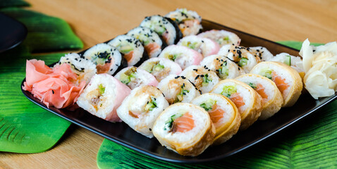Japanese food, assorted sushi, Colorful sushi composition