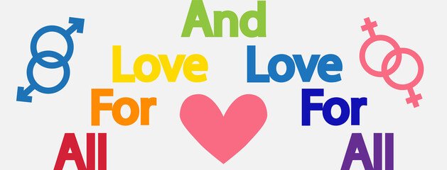LGBT concept, motivating phrase in the colors of the rainbow. Decoding abbreviations LGBT.