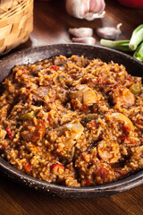 Chicken jambalaya - spicy rice with chicken a nd sausage