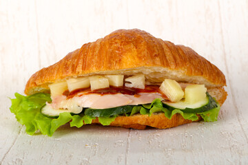 Croissant with chicken