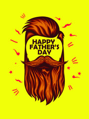 Fathers Day Special Vector greeting card with Mustache, Beard and Hair style for Card, banner, poster, advertisement, promotion, voucher, brochure, discount, sale, template.