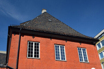 Oslo downtown at day time. Streets,buildings,detales.  Oslo,Norway