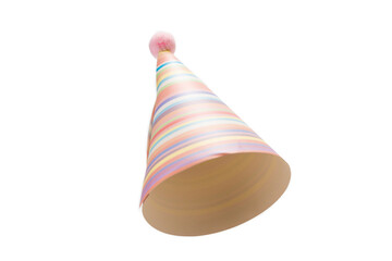 Colorful birthday cap isolated on white