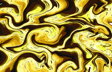 Luxury gold seamless pattern 01. Liquid marble swirl texture. Abstract background. Marbling technique fluid dye design for fabric, tile, interior, postcard, banner, cover, wallpaper, website, Vector.