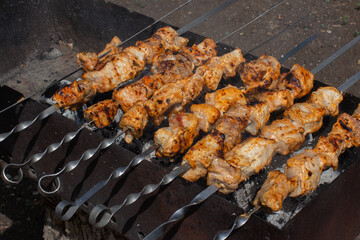 shish kebab on the grill