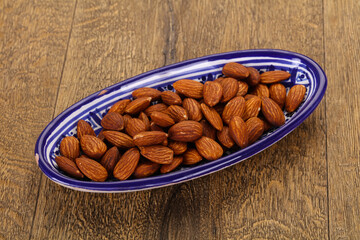 Almonds nuts heap