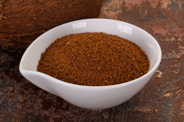 Coconut brown sugar in the bowl