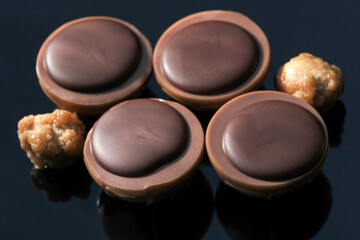 Chocolate candies with nut