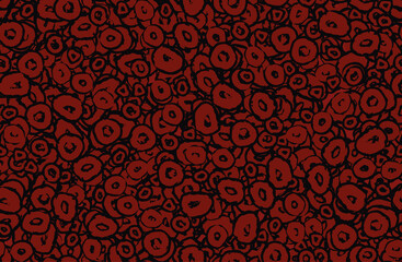 Red grunge background. Seamless abstract texture. A chaotic repeating pattern. Pop art handmade