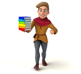 3D Illustration of a medieval historical character