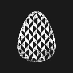 Easter egg with pattern with effect of scratches