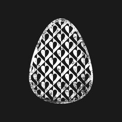 Easter egg with pattern with effect of scratches