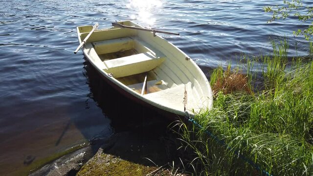 rowing boat on shore, Finland