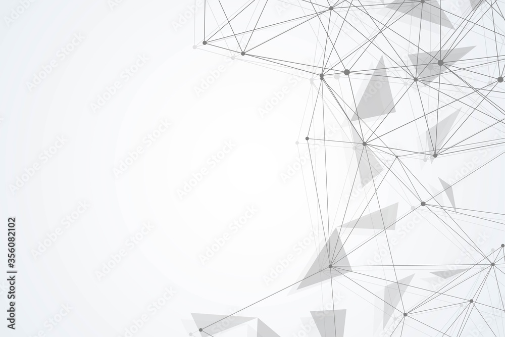 Aufkleber geometric abstract background with connected line and dots. structure molecule and communication. bi