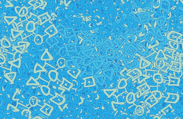 Blue grunge background. Seamless abstract texture. A chaotic repeating pattern. Pop art handmade art
