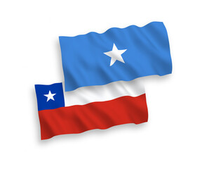 Flags of Chile and Somalia on a white background