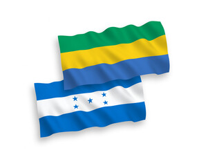 Flags of Gabon and Honduras on a white background