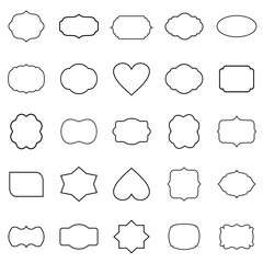Obraz premium Set of Shaped Labels, Frame vectors in white background vector