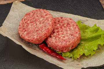 Raw beef cutlet for burger