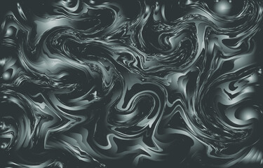 Luxury Silver seamless pattern. Liquid marble swirl texture. Abstract background. Marbling technique fluid dye design for fabric, tile, interior, postcard, banner, cover, wallpaper, website, Vector.