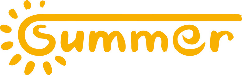 Summer vector illustration, background. Fun quote hipster design logo or label. Hand lettering inspirational typography poster, banner.