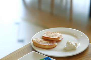 breakfast in a cafe / background food morning fresh breakfast in a cafe