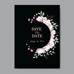Beautiful floral wedding invitation