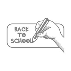 hand writing back to school vector illustration
