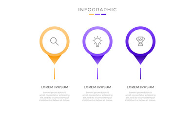 Modern business infographic. Infographics for business concept  with 3 steps.
