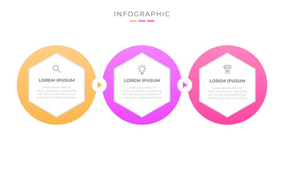 Modern business infographic. Infographics for business concept  with 3 steps.