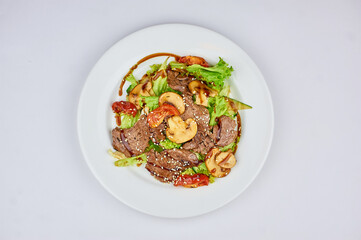 A bowl of food on a plate