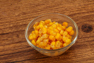 Sweet corn seeds in the bowl