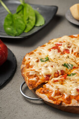 Vegetarian pizza close-up. Still-life.