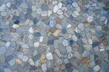 Tile floor made of natural stones
