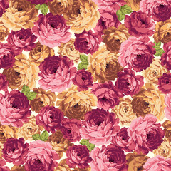 Seamless vector pattern of a rose elegant beautifully,