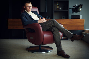 boss in elegant suit