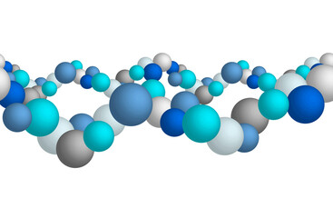 Vector Seamless Molecules Lines, Grey and Blue Colours, Scientific Design Element, Isolated.