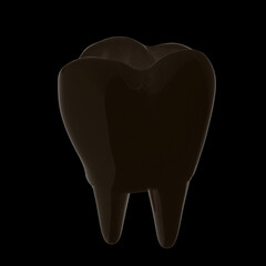 Tooth. 3d illustration. On a black background.