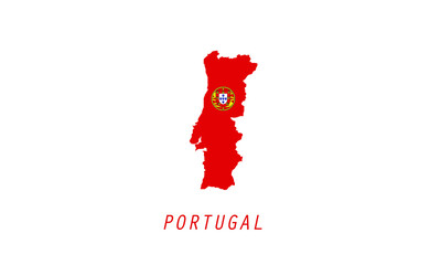 Portugal map country shape vector illustration