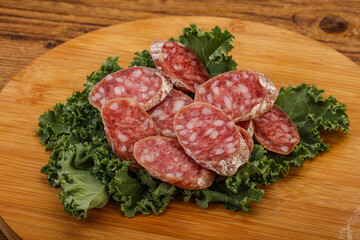 Iberian pork Fuet sausage slices