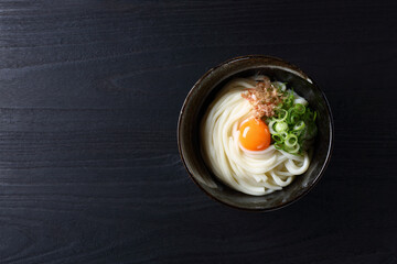 	釜玉うどん、俯瞰