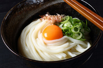 釜玉うどん、クローズアップ