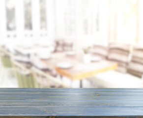 Table Top And Blur Dining Room The  Background