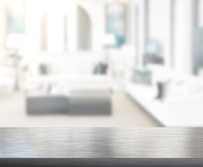 Table Top And Blur Living Room Of  Background