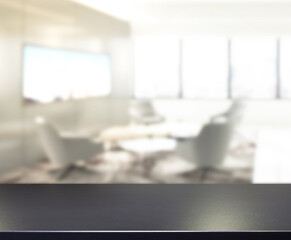 Table Top And Blur Living Room Of  Background