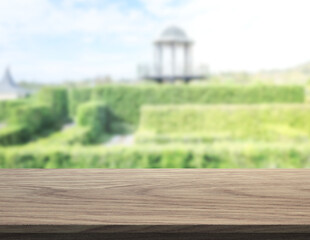 Table Top And Blur Nature For  Background