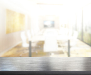 Table Top And Blur Office Of Background