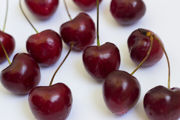 cherry berries on a white background