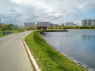 river in the city park
