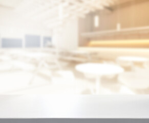 Table Top And Blur Restaurant Of The Background